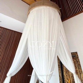 Mosquito Net - Custom Size - With Rattan Decoration 120cm x 25cm