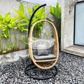 Hanging Chair Type 05 NATURAL + FABRIC WIFERA 162 DARKGREY