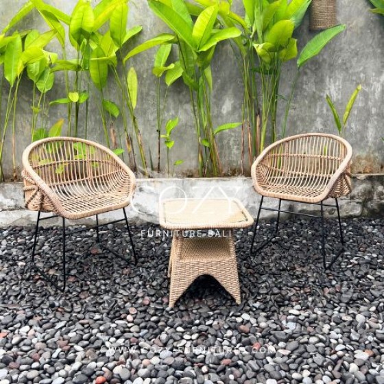 Dining set Ready Stock OUTDOOR INDOOR - HONEY WICKER