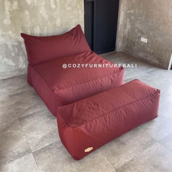 Double Single Beanbag + Ottoman