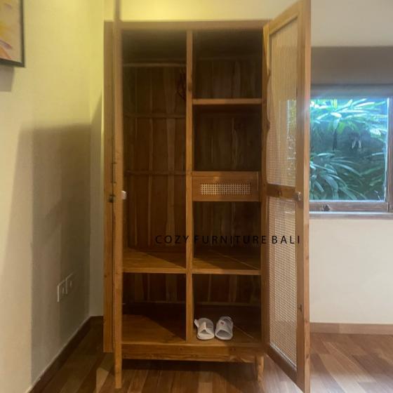 Wardrobe + Rattan Weaving
