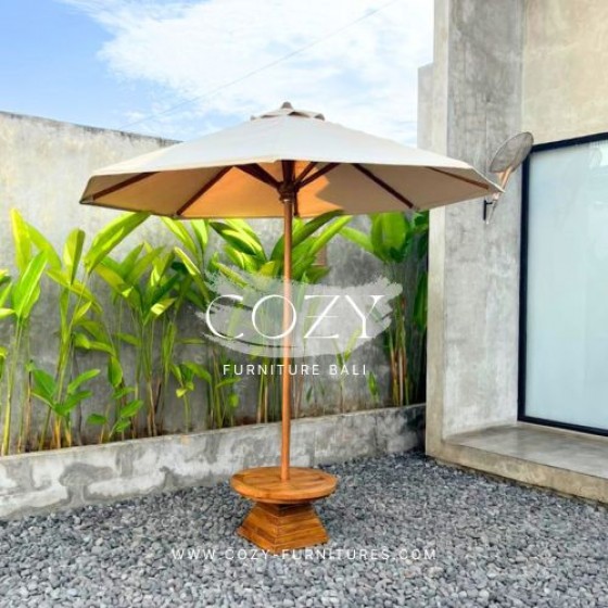 Umbrella Diameter 250cm POLYSTER sunproof fabric NK05 + Holder + Round Top Table